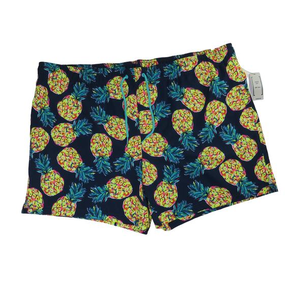 2 George Teal and Vibrant Pineapple Stretch Swim Trunk Set 3XL - Picture 3 of 9
